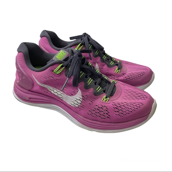 Nike Shoes - Nike Lunarglide 5 Pink White Green Running Athletic Sneaker Shoes Sz 7 Lunarlon